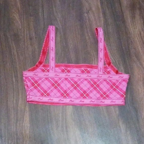 PINK Victoria's Secret Red Plaid Bandeau - Picture 5 of 5